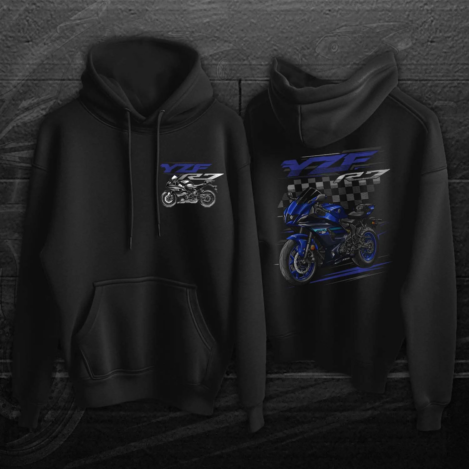 2021-2024 نماذج اليابان YZF-R7 دراجة نارية كنزة قطيفة جديد 100% القطن مريحة عادية رجالي بلوزات متسابق الشارع الشهير #2