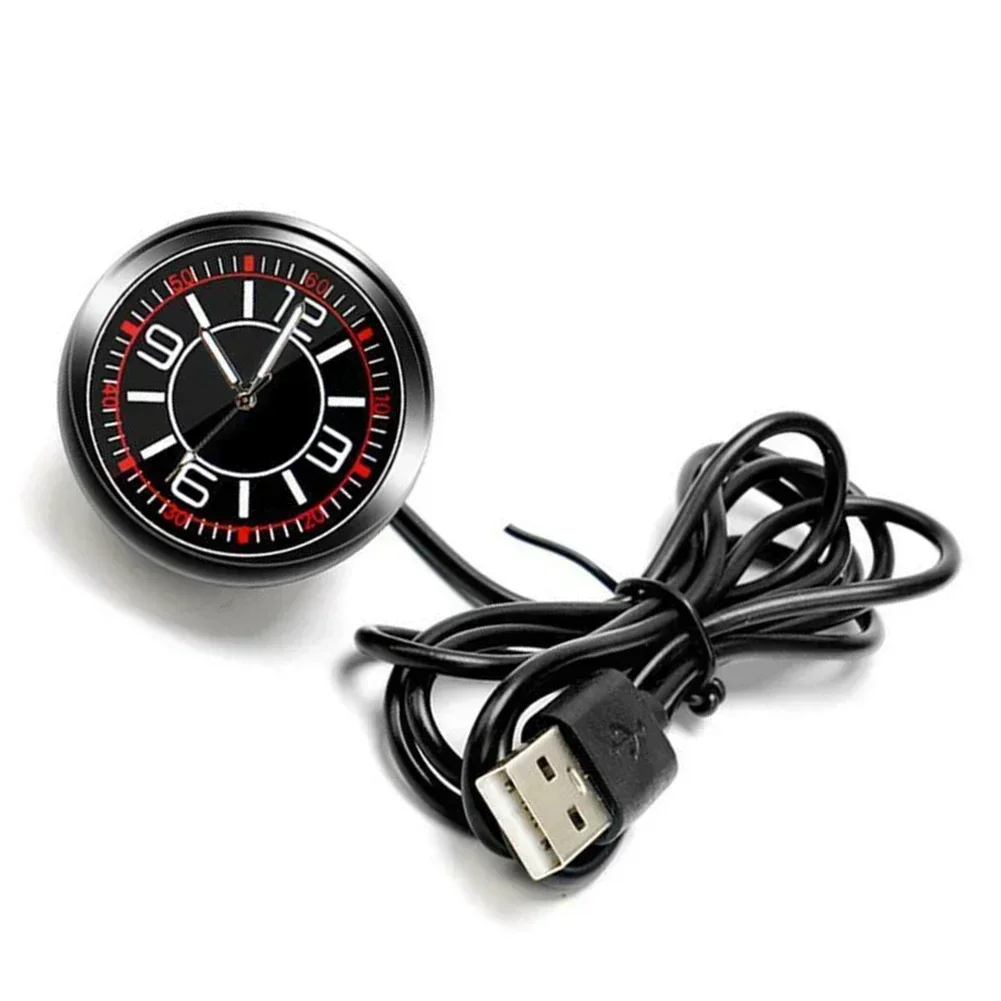 Fluorescent Car Clocks Car Dashboard Clock Auto Fashion Watches Automobile Decoration Ornaments USB Type