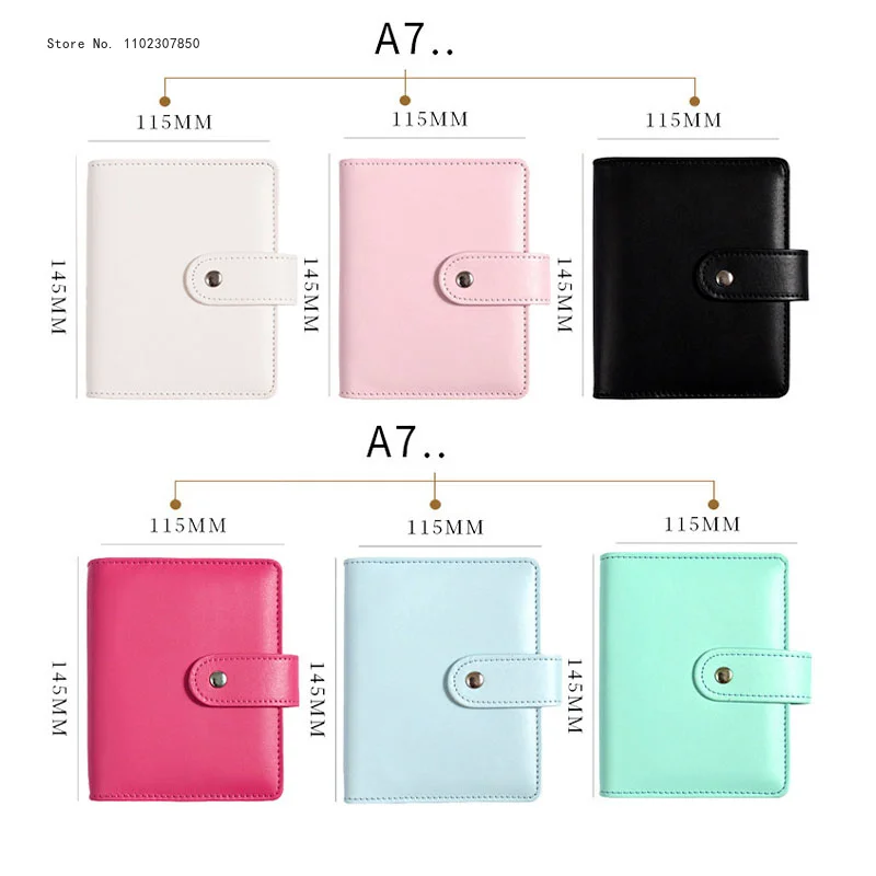 New 6 Hole Binder Pockets Plastic Binder Zipper Money Saving Envelope A7 Binder Budget Planner Notebook Covers Folder Colored