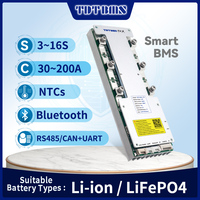 TDT Smart BMS LiFePo4 3S 4S 12V 7S 8S 24V 12S 13S 36V 16S 48V 50A 100A 150A 200A  Liion Battery Pack with BT RS485 RS232