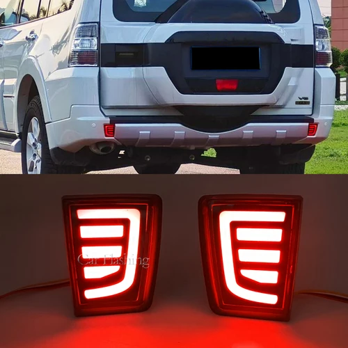 Reflector de parachoques trasero LED para coche, luz de señal de giro de freno trasero para Mitsubishi Pajero Shogun V97 V98 V87 V93 V95 Montero 2007-2020
