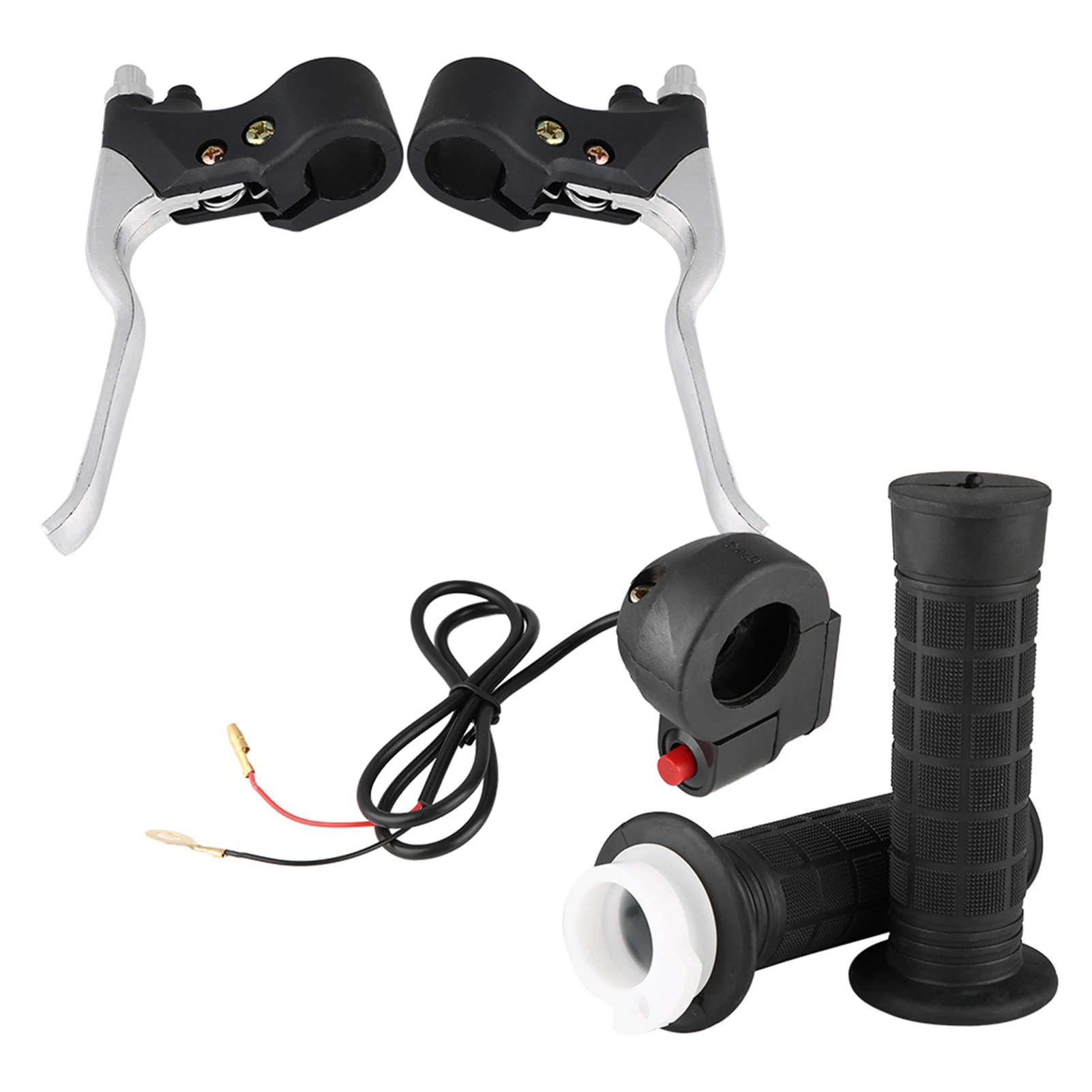 Handle Grips Kill on/off Switch Throttle Brake Levers Kit for Pocket Bike Mini Motorcycle