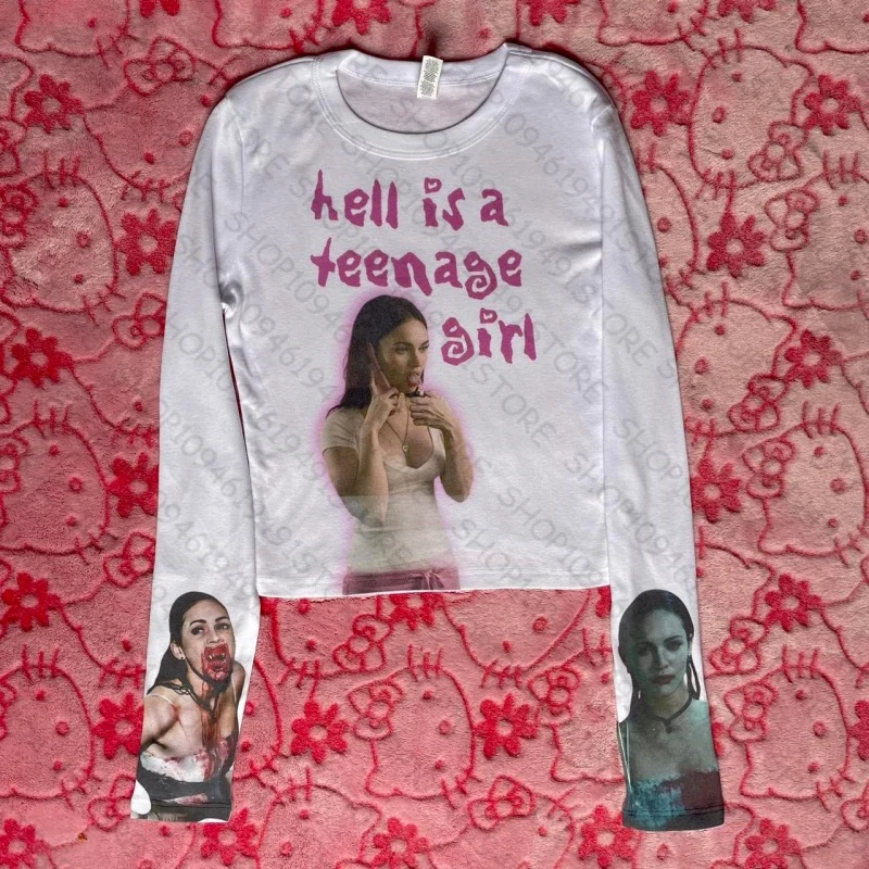 

Y2k Clothes Long sleeve Streetwear Graphic T-shirt gothic clothes Vintage clothes shoujo girl style y2k tops топ женский