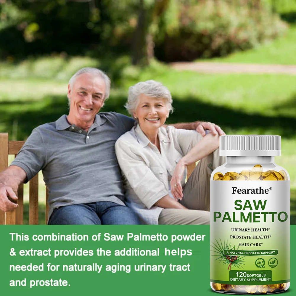 Organic Saw Palmetto 500 Mg Supports Prostate Health DHT Prevention Hair Supplements Urinary Tract Health