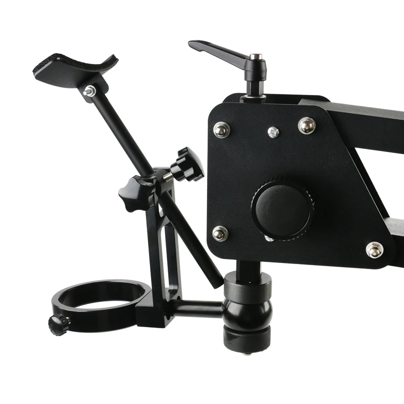 Imagem -05 - Microscópio Ajustável Titular Cabeça Braço Primavera Trinocular Suporte Binocular Detecção de Jóias Estéreo Microscopio Stand 76 mm
