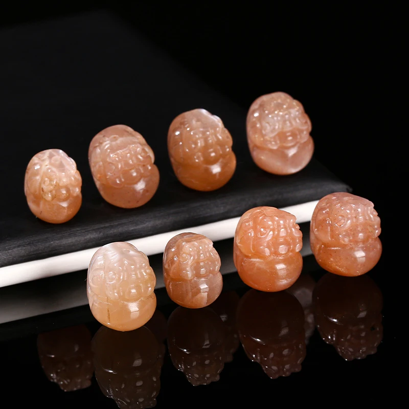 1 Pc Natural Orange Moonstone Carved Wealth Pixiu Shape Bead Lucky Pendants For Jewelry Making Diy Necklace Bracelet Accessory