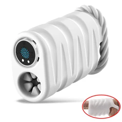 Soft Blowjob Masturbator Vibrator 10-Mode Cordless Cock Sleeve Glans Trainer Penis Massager Sex Toy For Men To Prolong Erection