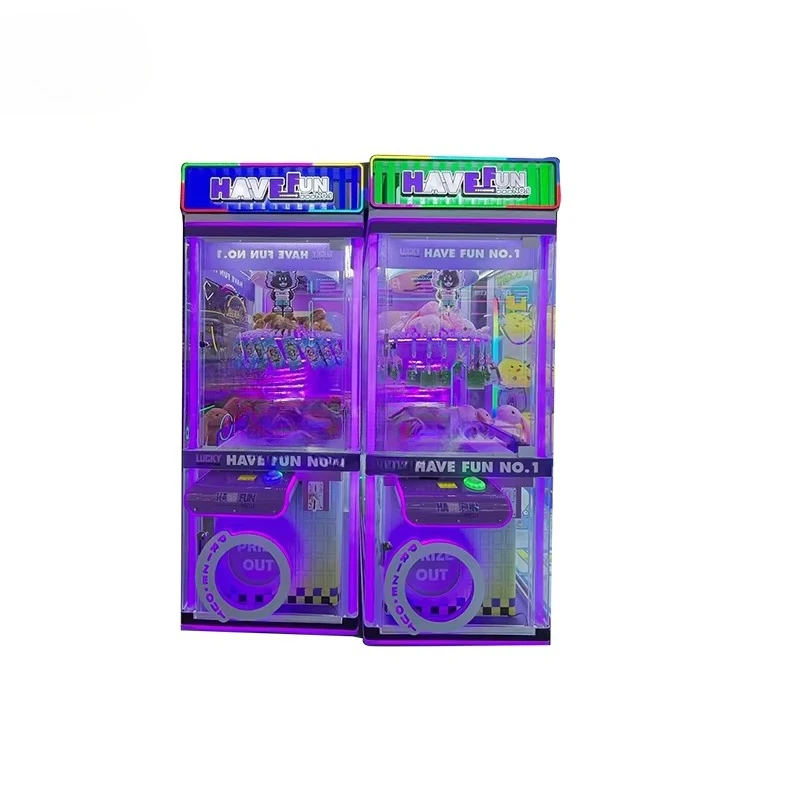 a forCoin-Operated Arcade Claw Machine Plush Toys Prize Vending Crane Game English Language Metal Prize Vending Machine