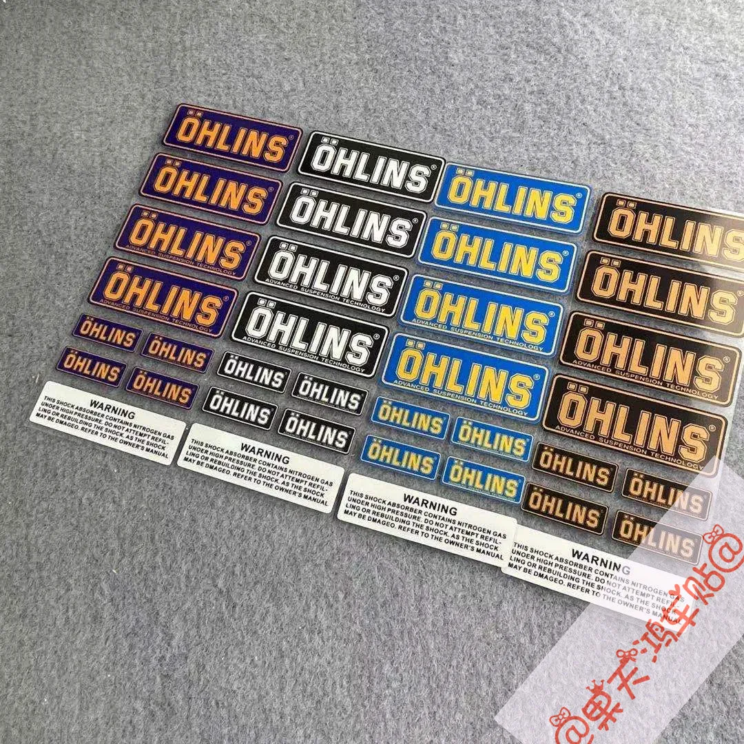 

OHLINS Motorcycle Decal Decoration Logo Accessories High Reflective Suspension Shock Absorption Modified Moto Waterproof Sticker