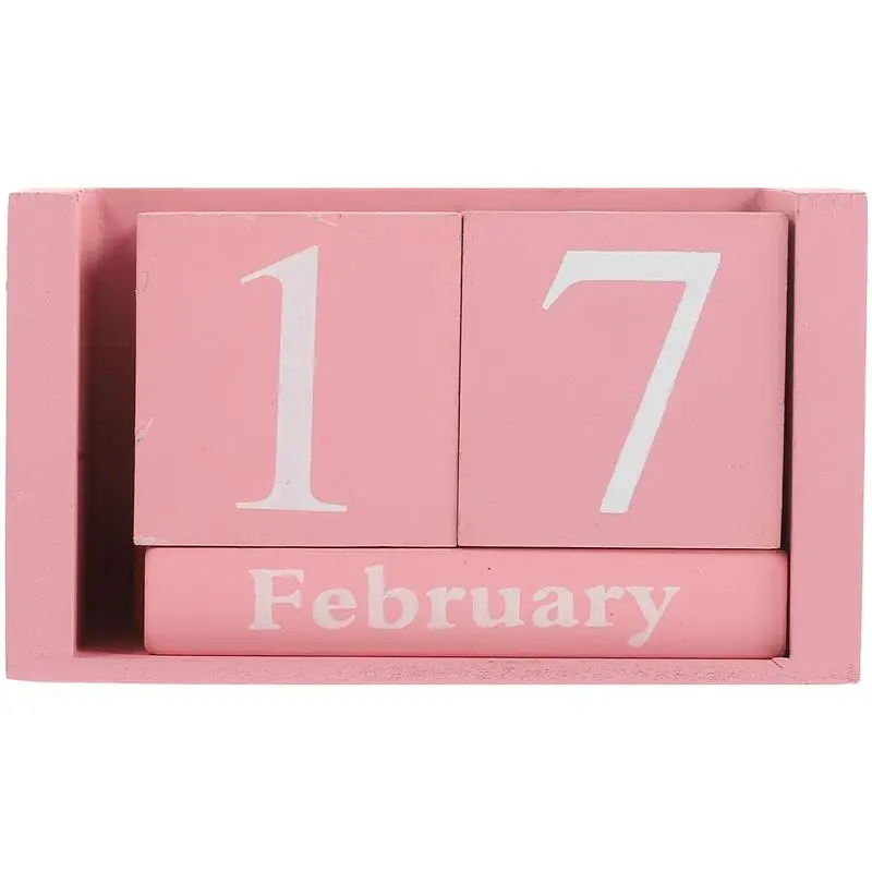 

Never Ending Wooden Date Practical Calendar Creative Desk Decoration Wood Blocks For Home And Office For Home Office School