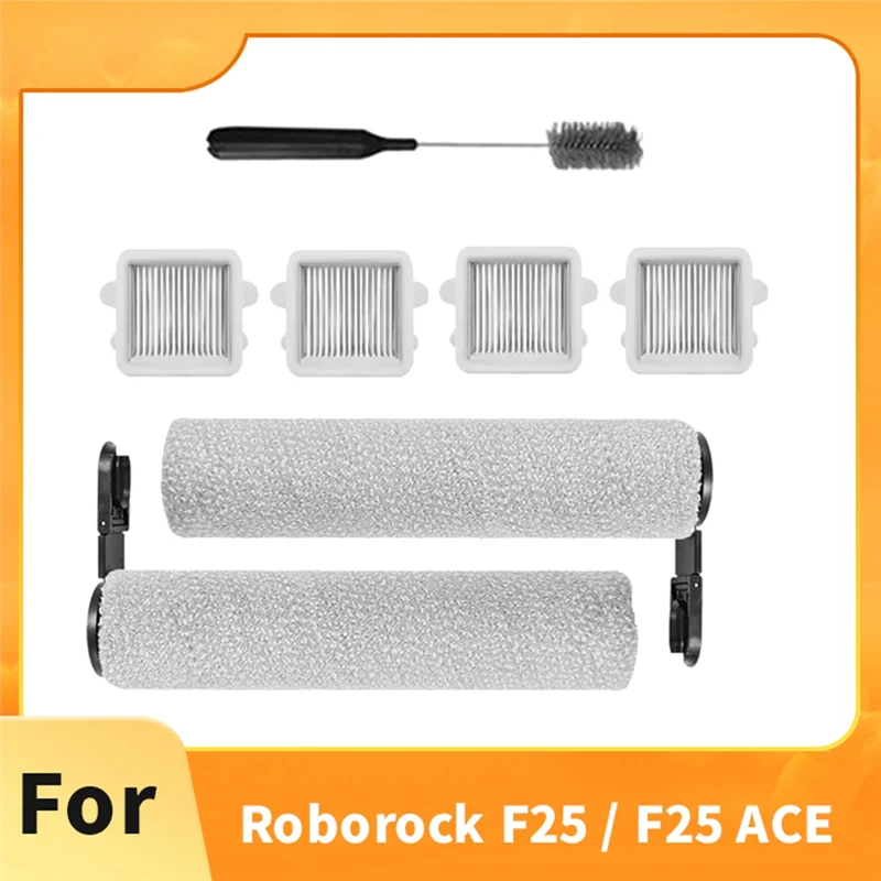 A74G-для Roborock F25/F25 ACE, аксессуары для пылесосов, 2 роликовые щетки и 4 фильтра Hepa