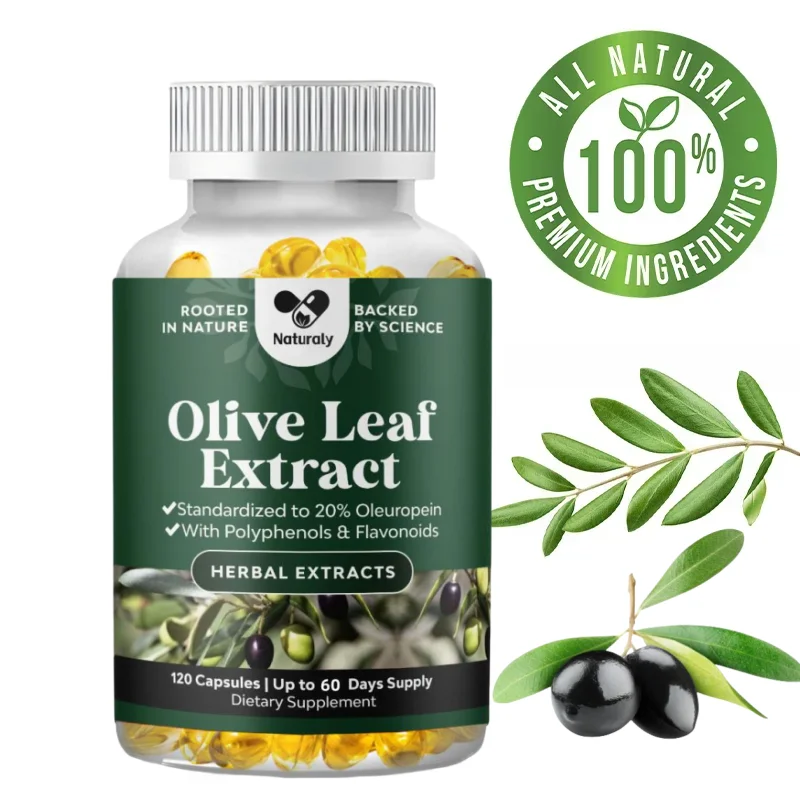 Powerful Olive Leaf Extract Capsules - High strength antioxidant supplement, containing pure olive leaves and 20% olivine - Herb