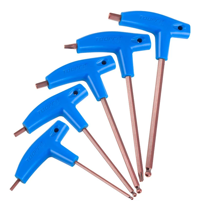 

T25 3/4/5/6MM Bike Allen Key Wrench T-Type PP Plastic Handle With Double Ends Bicycle Multifunctional Repair Tools