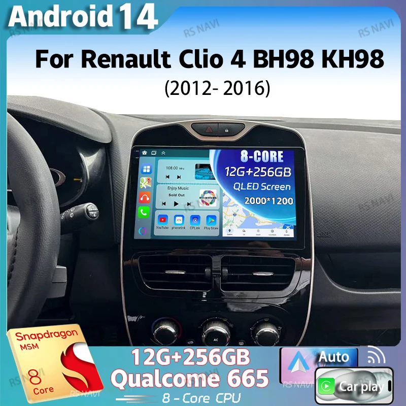 

Android 14 For Renault Clio 4 BH98 KH98 2012 -2016 2K QLED Android Car Radio Multimedia Video Player GPS Stereo CarPlay