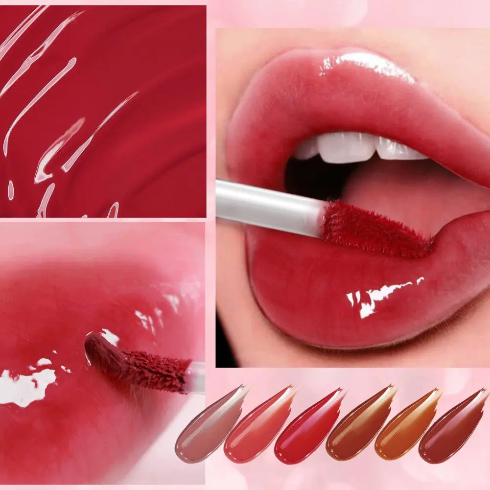 Water Light Jelly Lip Gloss Shiny Mirror Moisturizing Liquid Lipstick Glitter Lip Gloss Lip Oil Glass Lip Stain