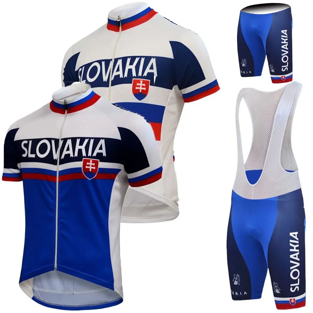 Slovakia Cycling Jersey Set Slovakian National Team  Clothing Men Road Bike Shirt Suit Bicycle Shorts MTB Sport  Wear