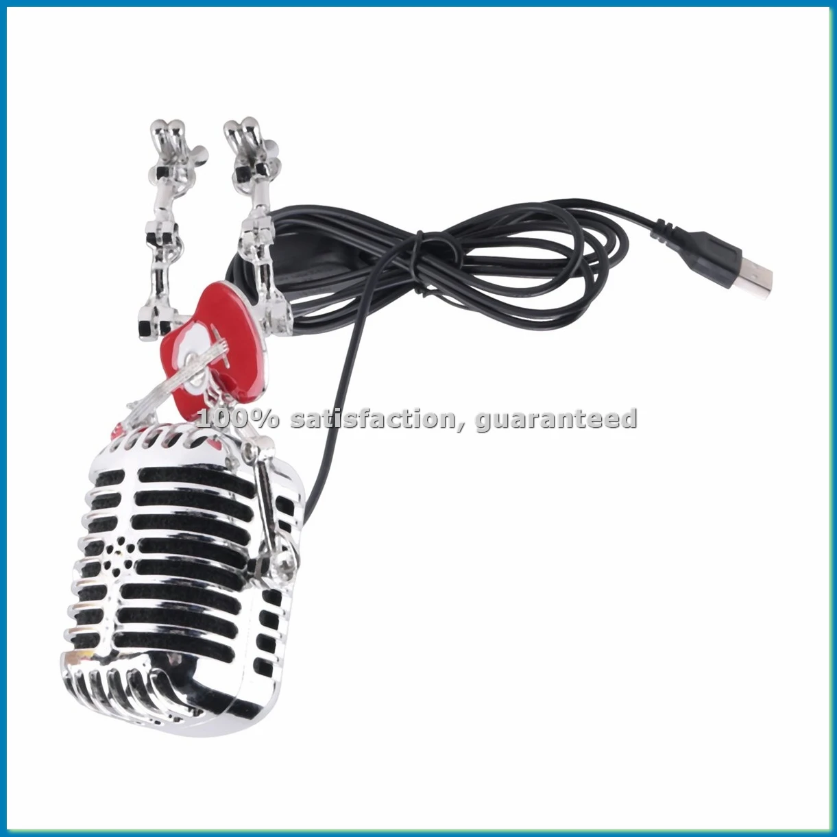 

Настольная лампа в ретро-стиле в виде микрофона-робота, винтажная лампа-робот с сенсорным диммером, настольная лампа красного цвета - A79M