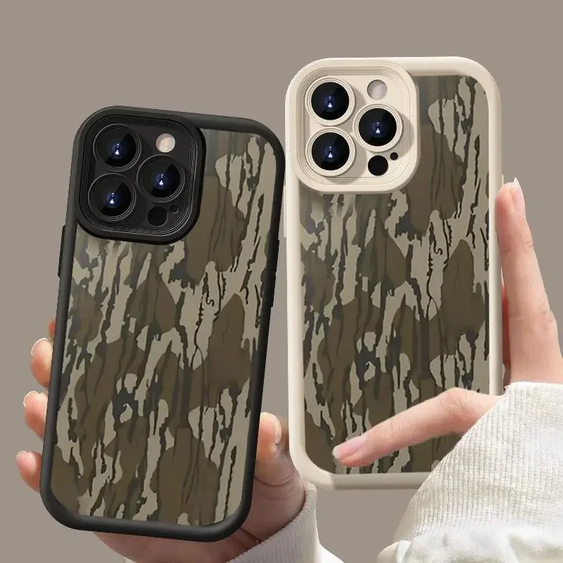Vintage Camouflage Pattern TPU Shockproof Phone Case, Fashion Mobile Accessory Compatible with iPhone 17/16/15/14/13/12/11 Pro Max, Mother's Day Gift Option, black-qxb482m73512, QXB482