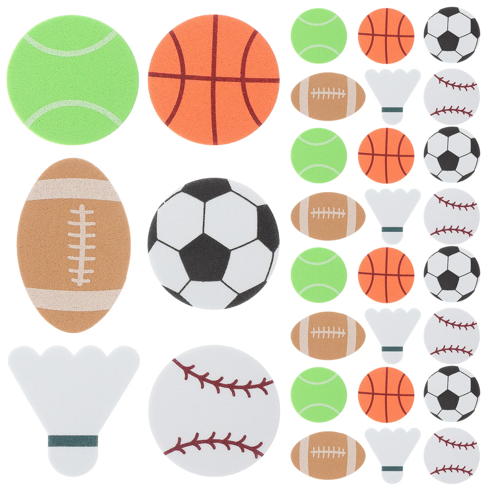 

Sports Ball Stickers EVA Foam DIY Self Adhesive Basketball Soccer Football Baseball Tennis Decorative Party Supplies