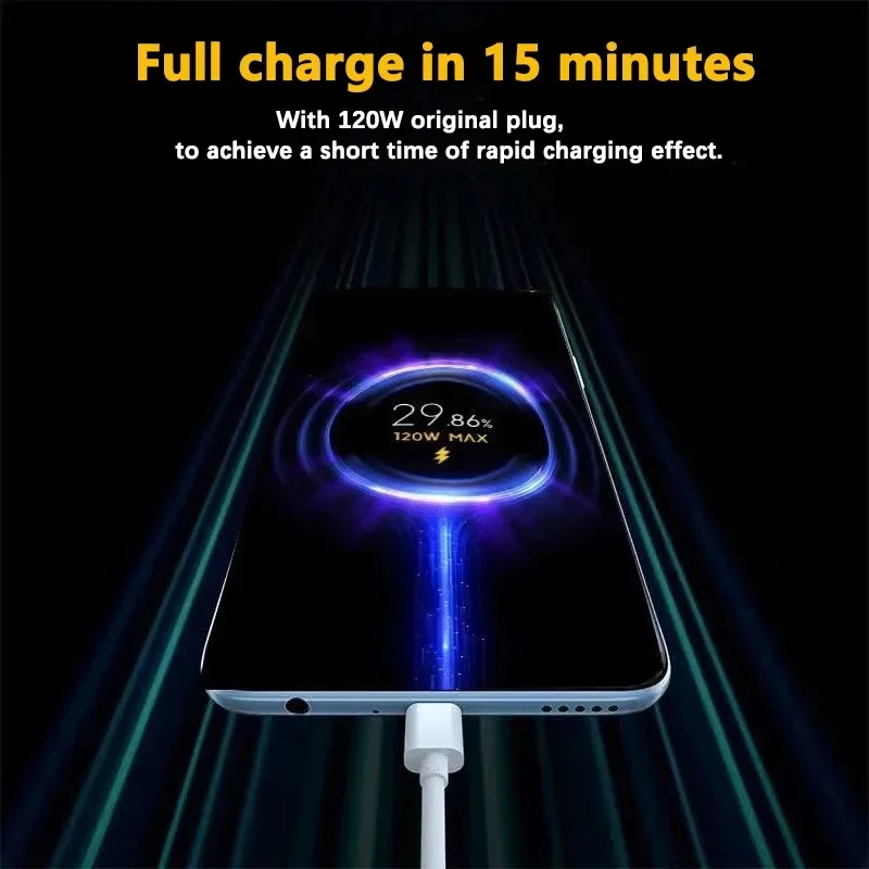 Xiaomi Original 120W USB Type C Cable Tipo 6A 67W Turbo Fast Charging For Mi 14 Ultra 13T Pro Redmi Note 13 K70 Poco X6 Pad 6