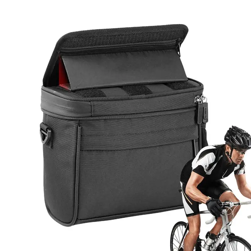 Bike Bag Handlebar Large Capacity Waterproof Phone Holder Bike Carrier Bag Luggage Storage Pack With Touch Screen Shoulder Strap