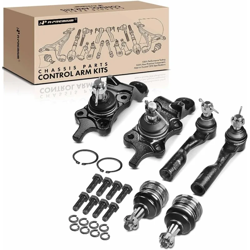 

A-Premium Set of 6, Upper Ball Joint, Lower Ball Joint, 0uter Tie Rod End
