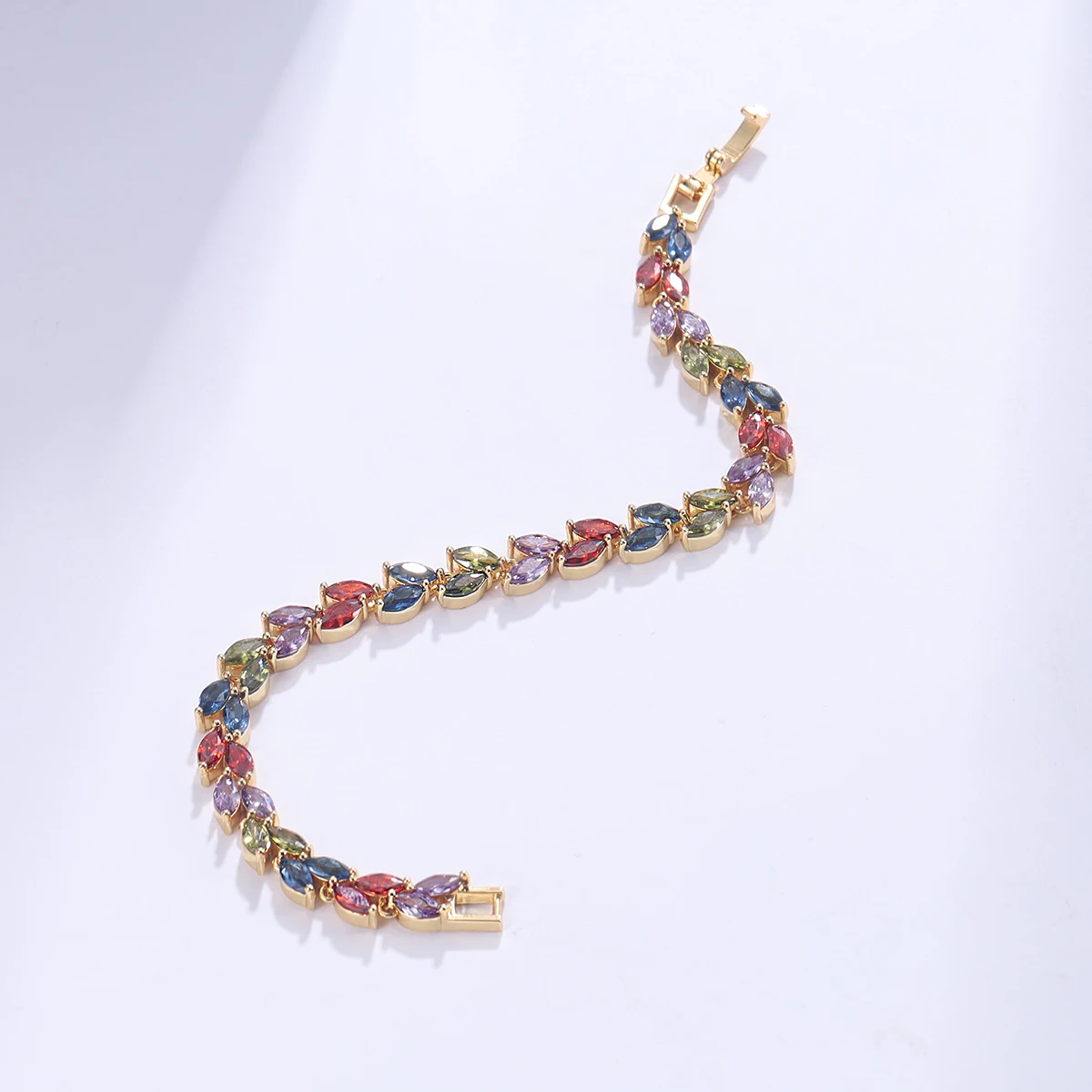 WEIMANJINGDIAN Brand Multi Rainbow Colors Cubic Zirconia CZ Crystal Tennis Bracelets for Women