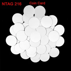 Tarjeta de moneda NFC 216, 13,56 MHz, Ntg 216, RFID, 25MM, ISO14443A, RFID, etiquetas inteligentes, 888 Bytes, para todos los teléfonos NFC, 10/30 unidades por lote