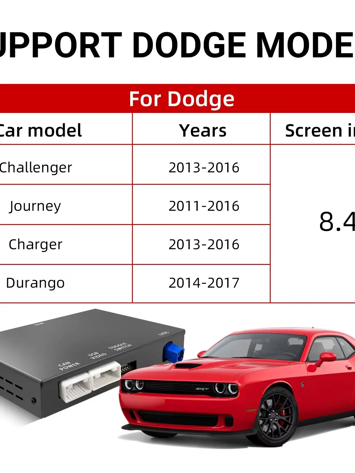 Kabelloses CarPlay Android Auto Nachrüstkit Decoder-Box für 2011-2017 Dodge Challenger Journey Charger Durango