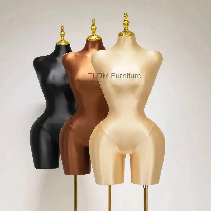 

European Style Women's Clothing Half-body Mannequin Full Hips Slim Waist Dummy Store Window Display Stand Female Mannequin FYMQ