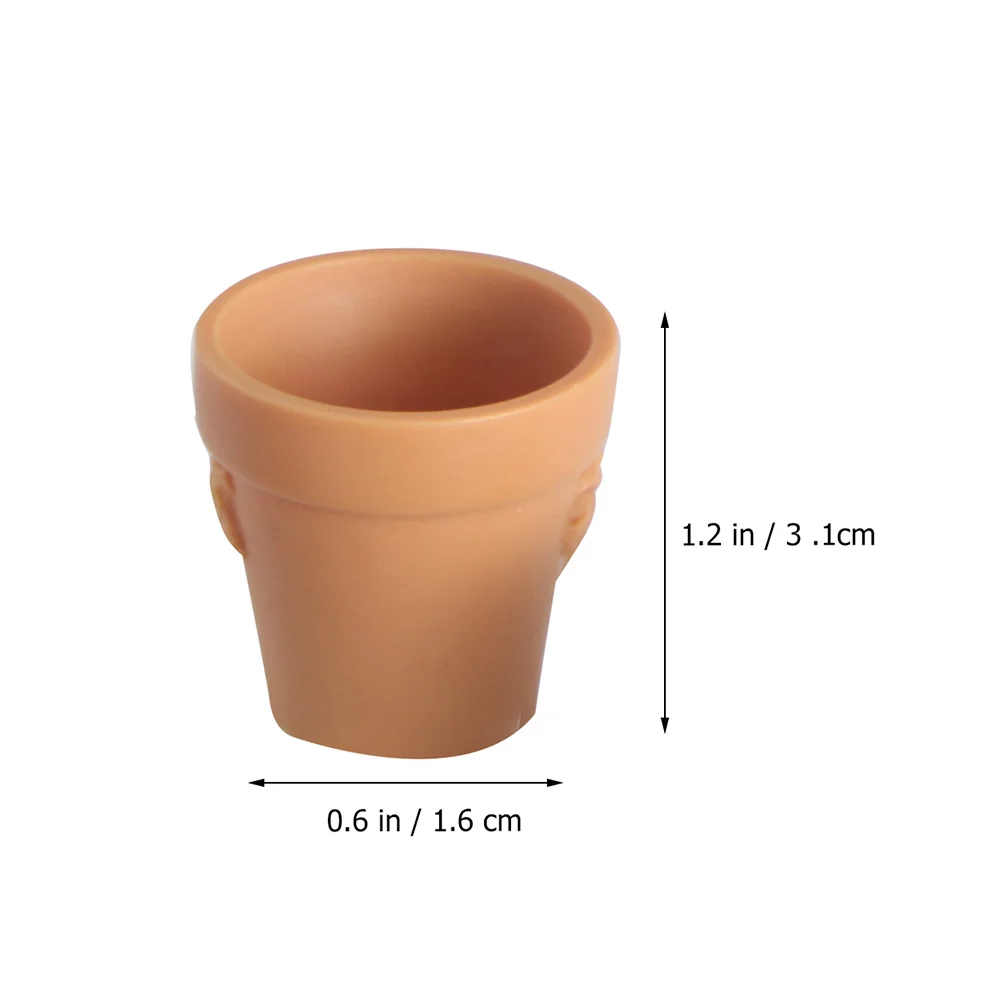 14 Pcs Toy Mini Simulation Flower Pot Child Vase Plant Container Accessories Resin Fairy Garden Dollhouse Flowerpots