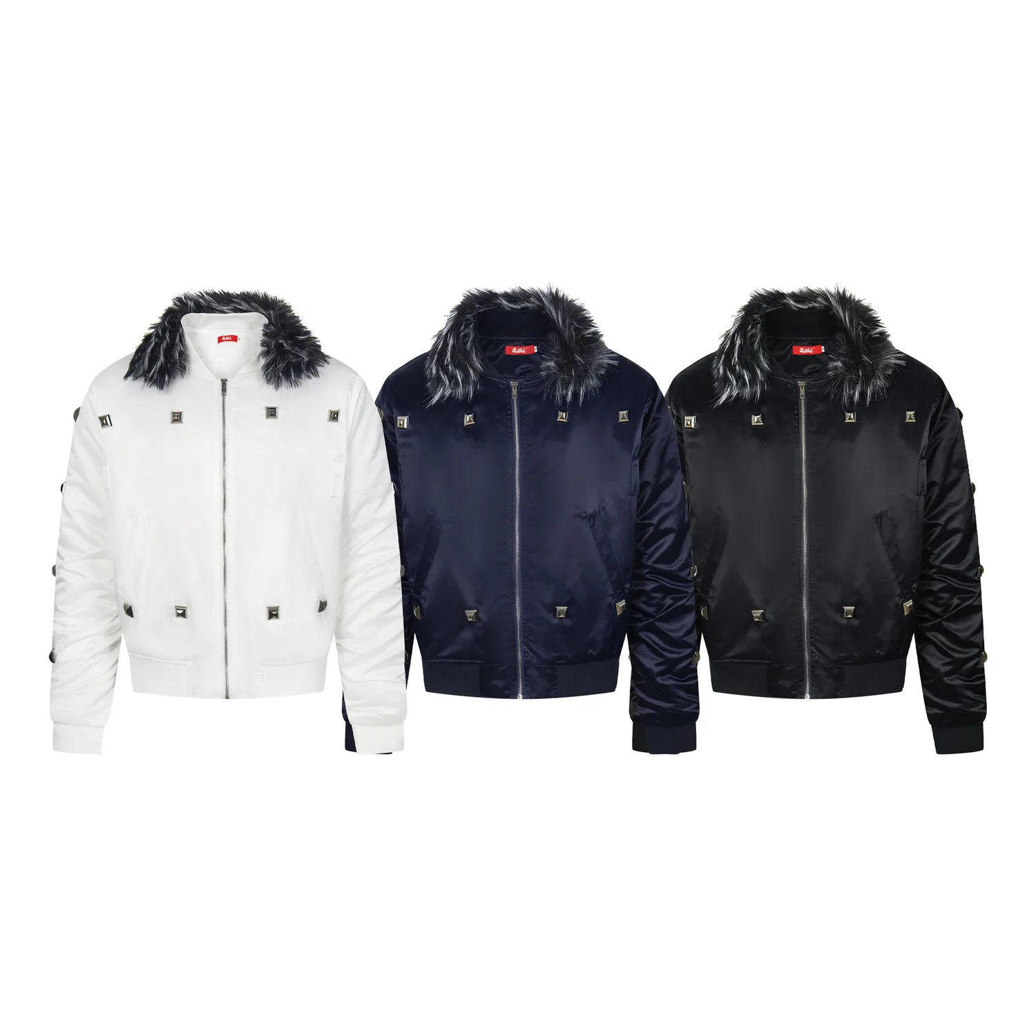 MWJLPWQ أزياء الشارع الأمريكي عالية الجودة تصميم مسمار النار القطن معاطف الذكور الفراء طوق تصميم القمم Modish 2025 شتاء 12916