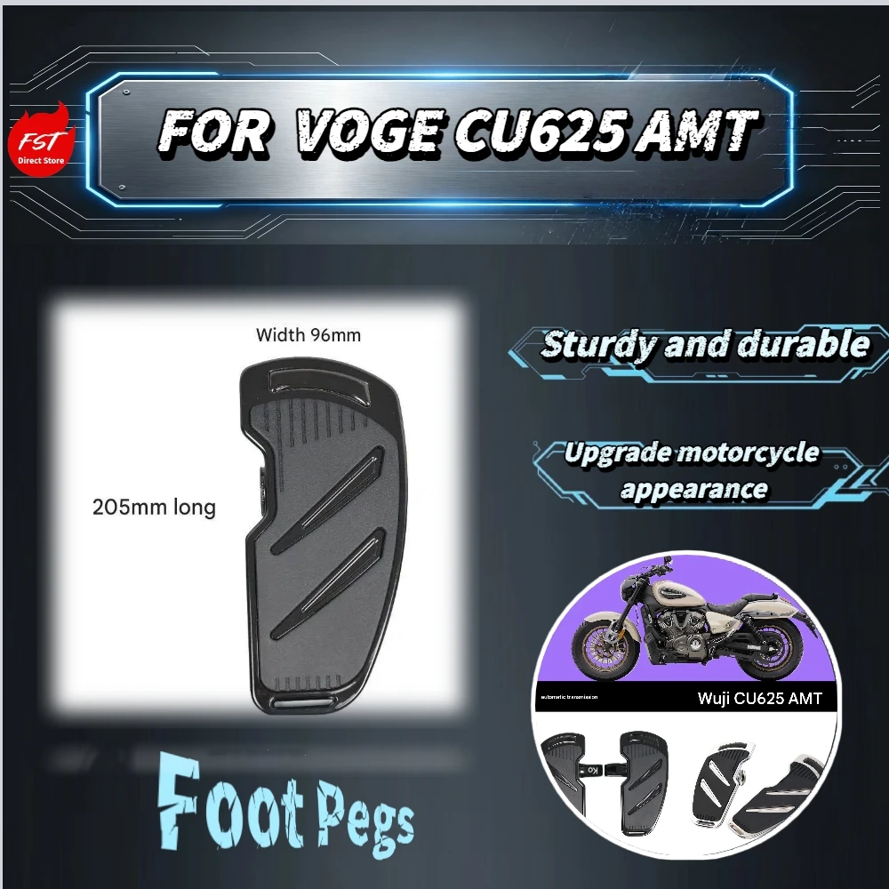 For VOGE CU625 AMT Automatic Enlarged Aluminum Floor Foot Pedals With Anti Slip Silicone Pads Cruiser Mod Accessories