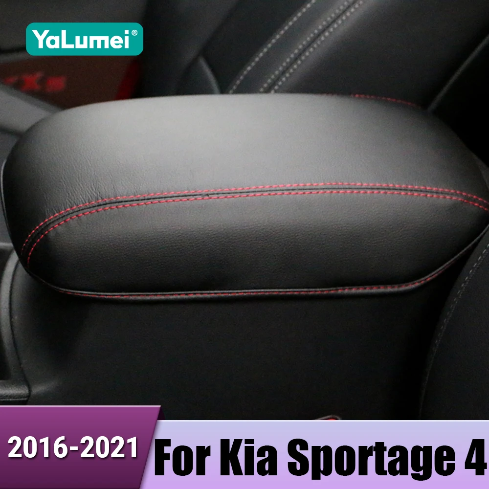 PU Leder Auto Mittelkonsole Armlehne Box Abdeckung Schutz Pad Für Kia Sportage 4 QL 2016 2017 2018 2019 2020 2021 zubehör