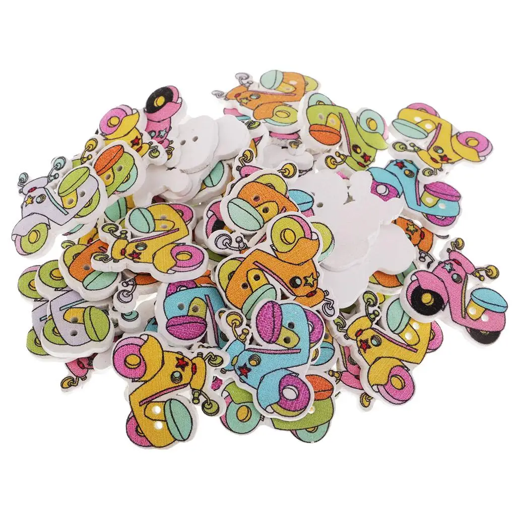 Assorted Shapes Wood Buttons for Crafts Materials Handmade Tags and Accessories for Varied Crafts Applications