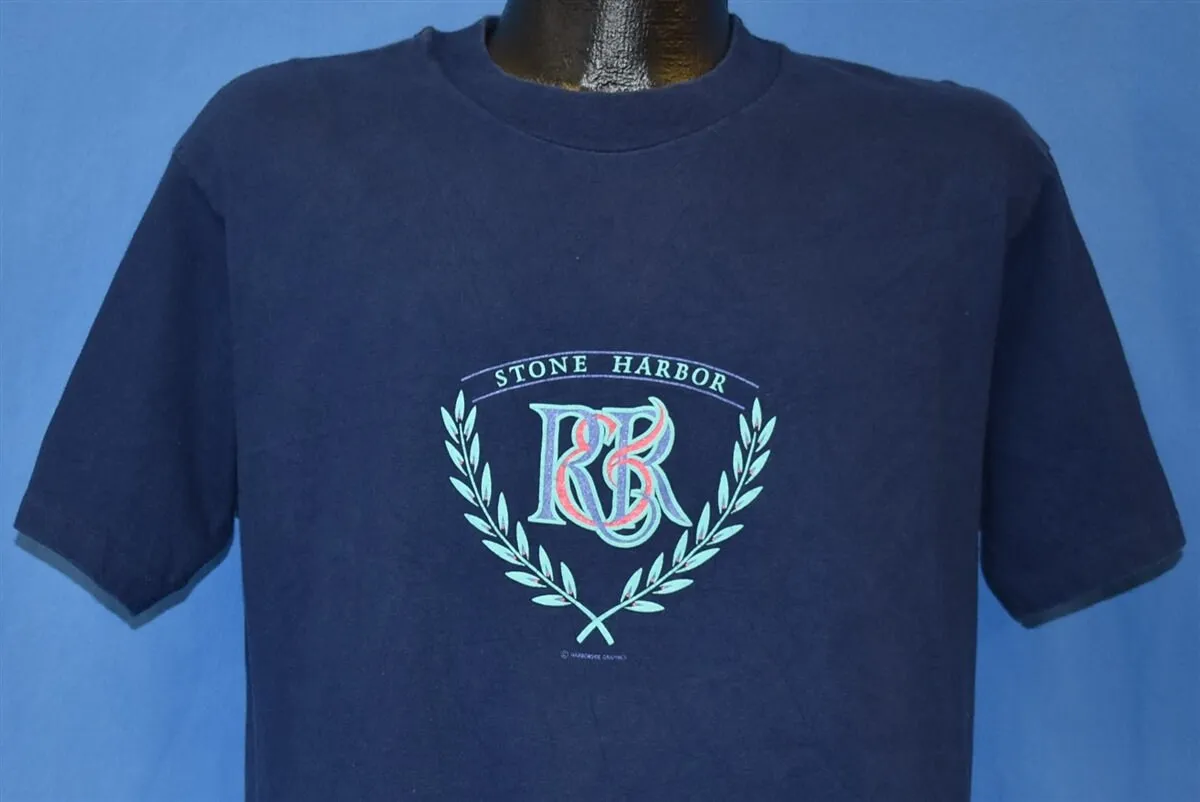 

90s Stone Harbor R Logo Cape May New Jersey Tourist T Shirt Large