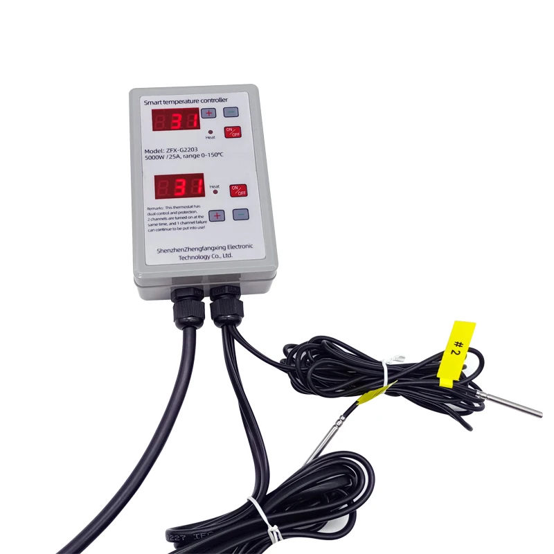 High Power 25A Relay 5000W Dual Display Thermostat 110V 220V Intelligent Digital Thermostat Controller OEM Support