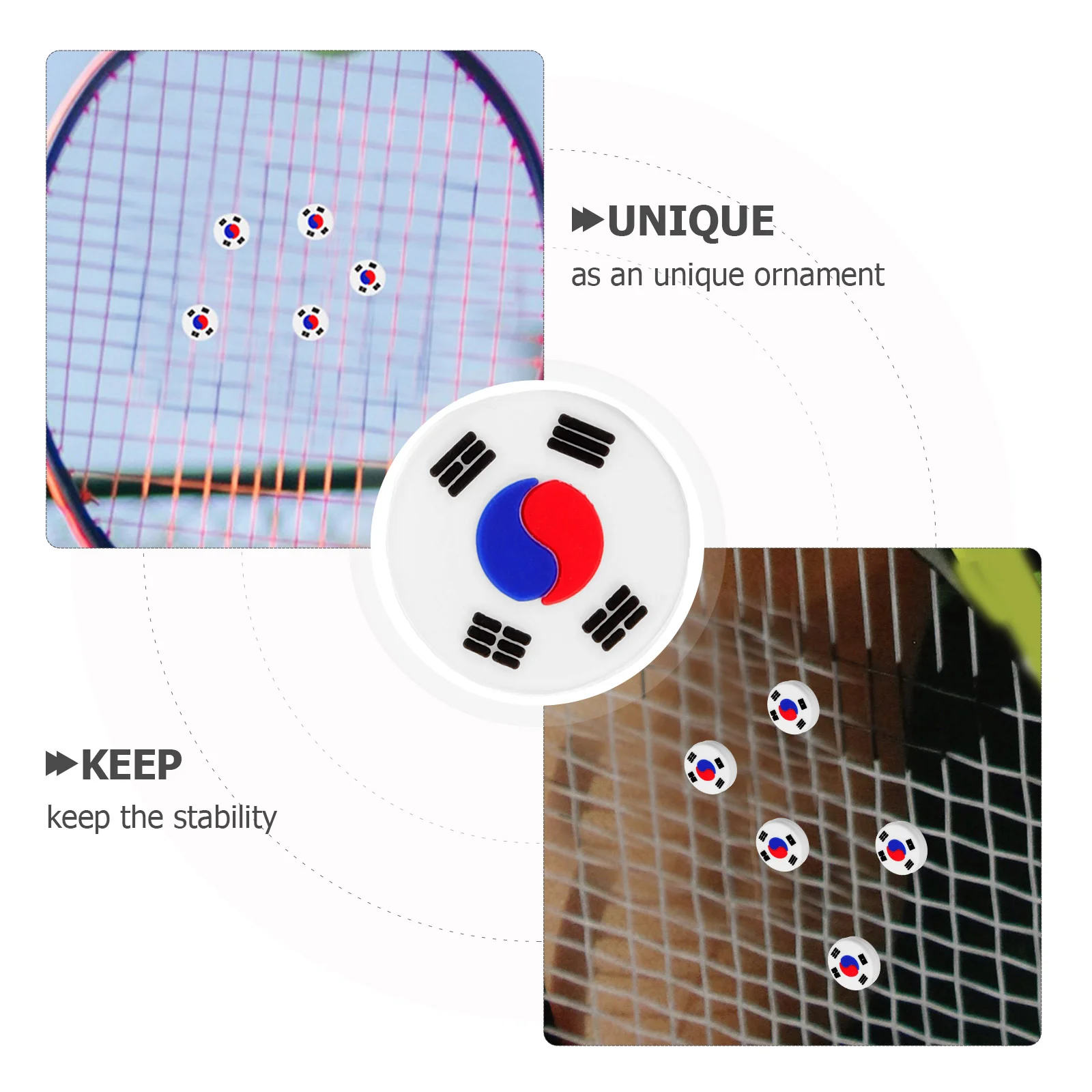 5 Pcs Tennis Racket Shock Absorber Shocks Dampener Tiny Balls Dampeners Racquet Small Vibration Flag