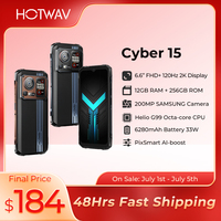 HOTWAV Cyber 15 Rugged Phone 200MP PixSmart G99 6.6'' FHD+ 120Hz 2K Smartphone 24(12+12)GB 256GB Ultra-thin Mobile Phone