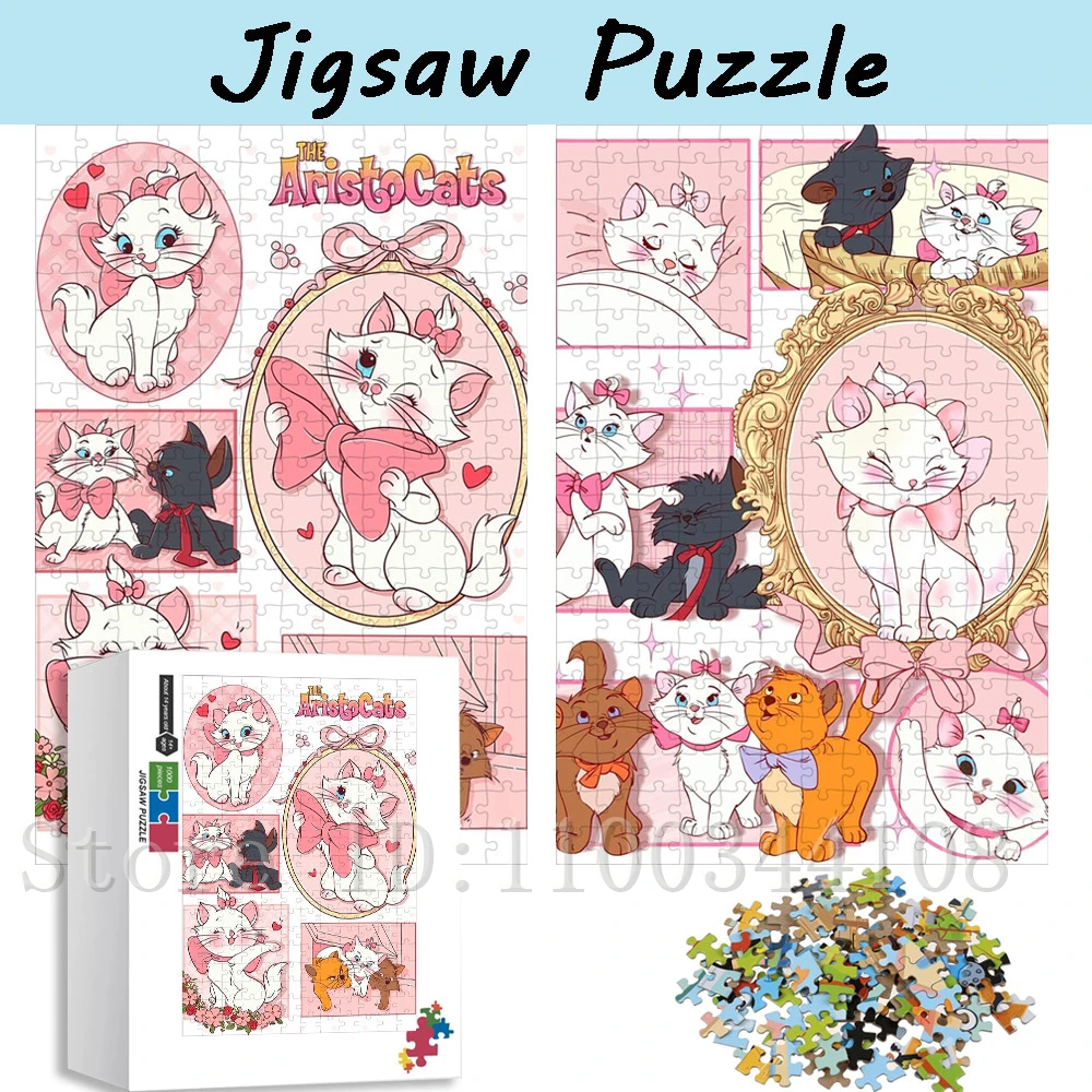 Disney Cartoon Puzzles for Children Intelligence Game Tots The Aristocats Anime Jigsaw Puzzle Adult Stress Relief Toys