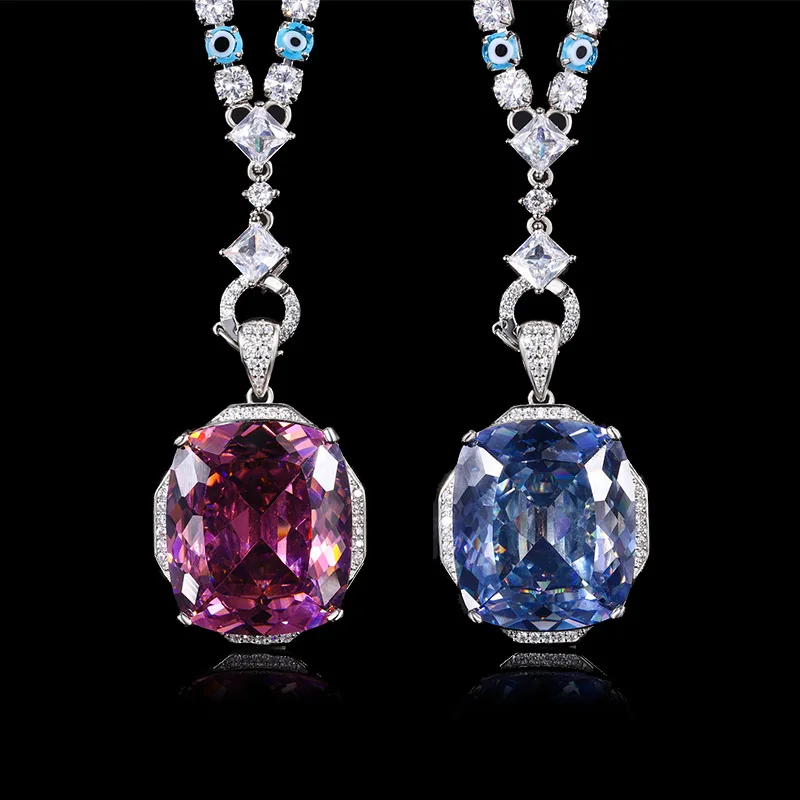 

Большое ожерелье с подвеской из высокоуглеродистого бриллианта 20*23 мм, класс 5А, сверкающий циркон с цепочкой, модные ювелирные аксессуары оптом