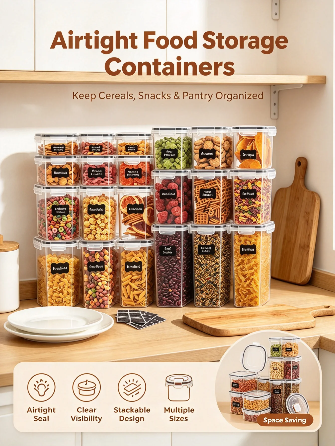 Kitchen Pantry Storage Organiz - Kitchen Baking Canisters recension och pris