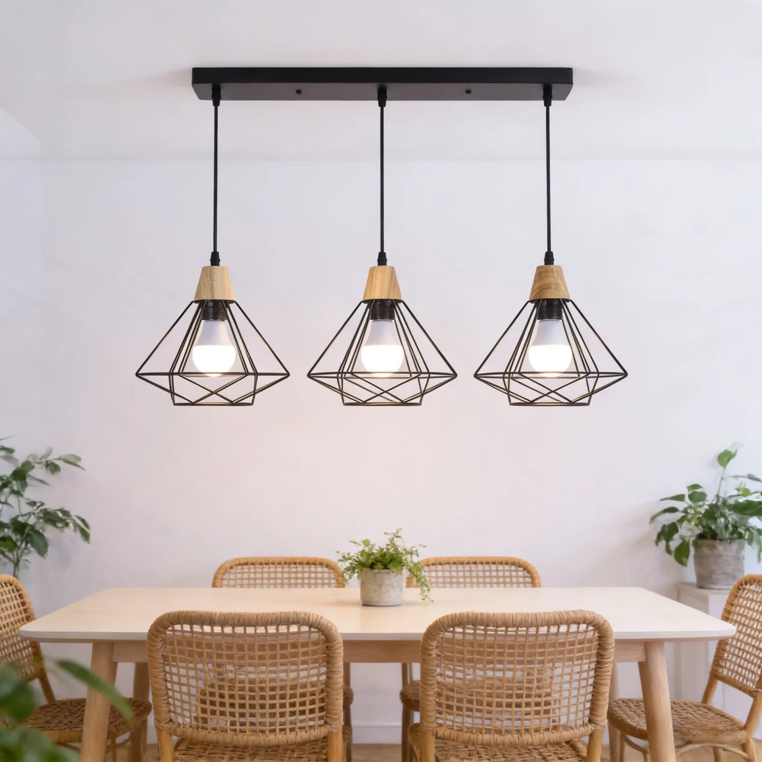 lustre-suspendu-rectangulaire-vintage-joyinled-a-3-voies-cage-industrielle-en-bois-et-metal-pour-couloir-entree-et-escalier