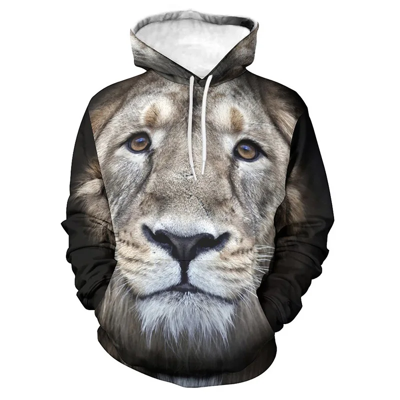 

3D Printed African Lion Hoodies Fashion Casual Ropa Hombre Vintage Streetwear Men Hoodie Casual Oversized Pullovers Winter Tops