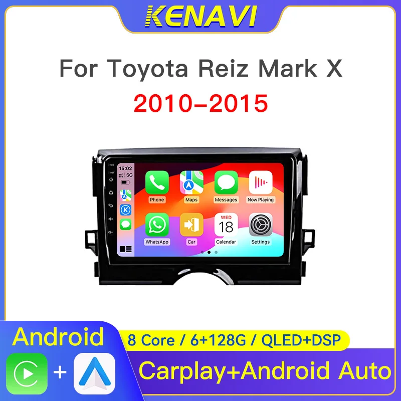 

Car Stereo Radio For Toyota Reiz Mark X 2010 - 2015 Multimedia Player GPS Wireless Carplay Android Auto Head Unit 2 Din Screen