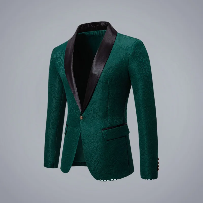 Patchwork Men Blazers Turn Down Collar Suits Business Coat Blazer Single Button Cardigan Outerwear Long Sleeve Pockets 2025