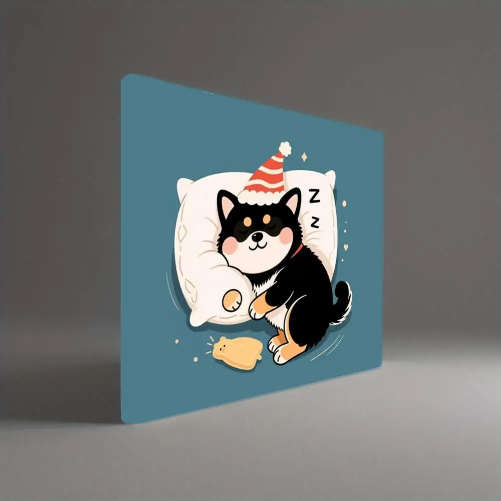 Black cat Small mouse pad Cartoon Sleep cats square portable desk mat rubber anti-slip Laptop PC office accessorys mousepad Blue