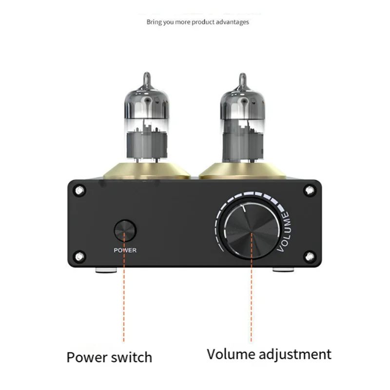 SUNRI-Vacuum Tube Pre Amplifier Stereo Audio Pre-Amp Bile Hifi Bluetooth Preamp 12V 2A