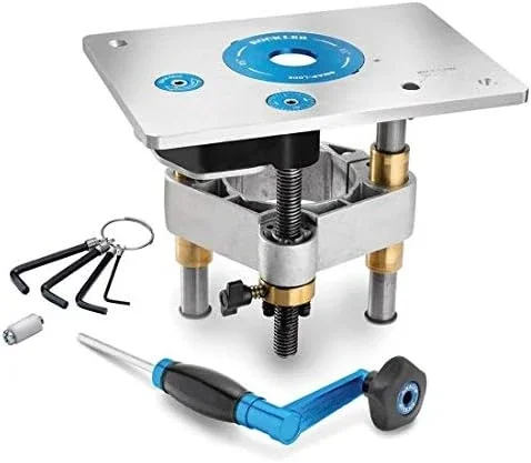 Fast Shipping.Pro Router Lift (8-1/4'' x 11-3/4'' Plate) – Kit Includes Aluminum Router Plate, Insert Ring