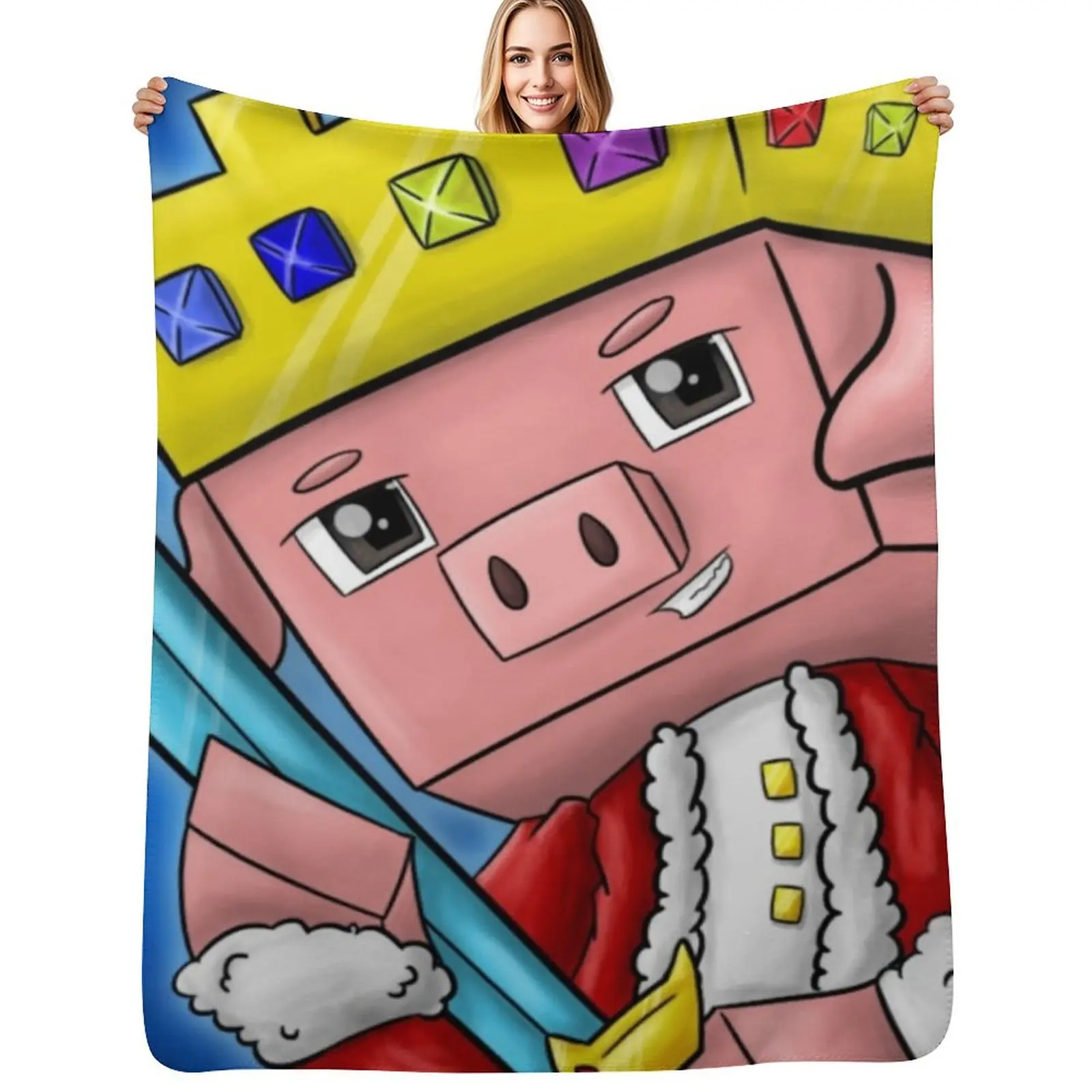 

technoblade king merch Throw Blanket Cute Warm Luxury Throw Blankets